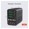 thumbnail image 4 of Adjustable DC Power Supply 30V 10A 60V 5A Lab Bench Power Source Stabilized Power Supply Voltage Regulator Switch ,Voltage Consistency, 4 of 6