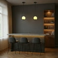 thumbnail image 4 of YANSUN 1-Light Gold Globe Pendant Light with Milk Glass Shade, Mid Century Modern Chandelier for Dining Room Kitchen Island Living Room Foyer, 4 of 9