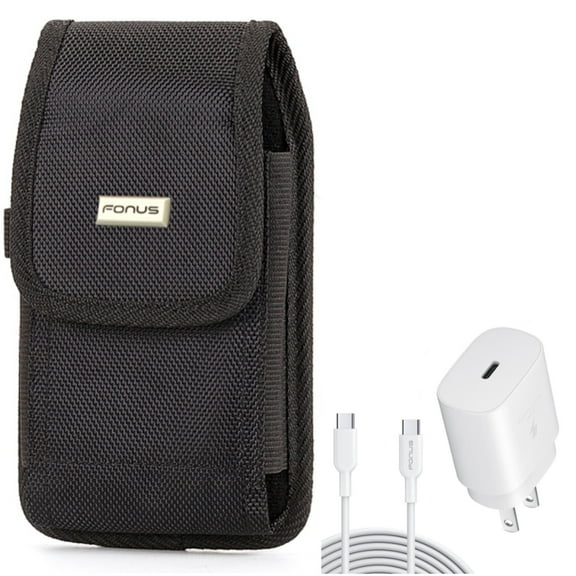 6ft USB-C Cable PD Type-C 25W Fast Home Charger with Holster Rugged Case Belt Clip for Samsung Galaxy A53 5G A52 5G A51 5G A50 A42 5G A33 5G A32 5G A30s A21 A20 A13 5G A12 5G A11 A03s A02s