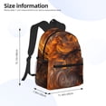 thumbnail image 2 of Easygdp Gold Flame Pattern Wolf Mochila Casual para Portátil, Mochila para Escuela, Viajes, Negocios, 2 of 6