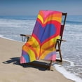 thumbnail image 4 of PHYHOO Retro Heart Printed Microfiber Sand Free Pool Towel Lightweight Oversized Quick Dry Absorbent Compact Travel Must Have for The Swimming Summer Essentials 30x60in, 4 of 8