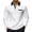 White, variant on Men Contrast Collar Waffle Knit Long Sleeve Shirt Three Button Placket Chest Pocket Breathable Golf Business Casual Tops White S