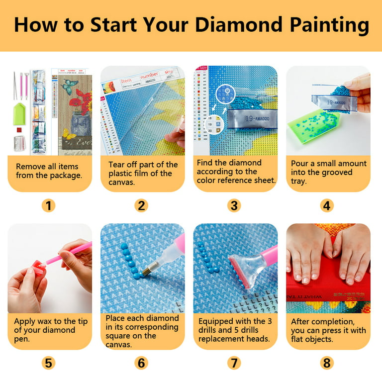  YWKJDDM Diamond Painting Kits for Adults 5D Diamond Art Kit,  Cross Embroidery Painting Full Round Drill Diamond Painting Kit 12x16inch  DIY Flowers Full Drill Paintings for Indoor Decorations : Arts, Crafts