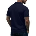 thumbnail image 3 of Men's Short Sleeve Quarter Zip Golf Polo Quick Dry Lightweight Lapel Workout T-Shirt Navy XL, 3 of 5
