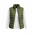 thumbnail image 7 of Womens Vest Jacket, Solid Sleeveless Zip Up Puffer Top with Pockets, Lightweight Casual Travel Layering Wear | VerBelle,Army Green L, 7 of 7