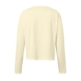 thumbnail image 5 of SNKSDGM Hauts à Manches Longues pour Femmes 2026 Hauts d'Entraînement à Manches Longues pour Femmes Grande Taille Mode Femmes Décontracté Uni Col Rond T-Shirt Court à Manches Longues Haut m, 5 of 5