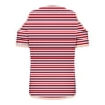 thumbnail image 6 of Cavosen Womens Shirts Short Sleeve T-Shirt Summer Off Shoulder Sleeve Dressy Tees Pullover Tunic V Neck Casual Loose Blouse Striped Fashion Tops Resort Going out T Shirts Red L, 6 of 6