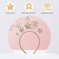 thumbnail image 4 of Diadema con estrella brillante Diadema con estrella de cinco puntas Aro para el cabello nupcial Tocado de estrella para fiesta navideña Festival Fiesta de cumpleaños 16 * 22,5 CM dorado, 4 of 5