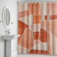 thumbnail image 5 of Geometric Pattern Shower Curtain for Bathroom Decor, Abstract Orange Square Modern Art Waterproof Fabric Shower Curtain, 48"x72" Set with 12 Hooks, 5 of 9