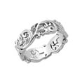 thumbnail image 2 of 925 Sterling Silver Oxidized Platinum Plated Filigree Floral Women Valentines Day Gifts Ring, 2 of 4