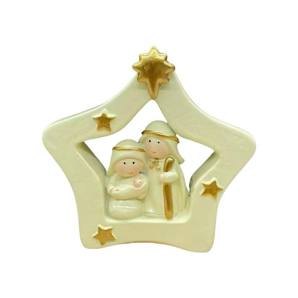 Nacimiento en miniatura, regalo religioso, coleccionable, decoración del hogar, estatua de para festivales en interiores y exterior