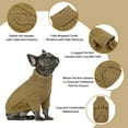 thumbnail image 3 of ZDM Small Dog Pullover Sweater, Cold Weather Cable Knitwear, Classic Turtleneck Thick Warm Clothes for Chihuahua, Bulldog, Dachshund, Pug (Peacock Blue, Small), 3 of 7