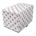 thumbnail image 1 of Fourth of July Dog Crate Cover, Repeating Pattern of Striped Star Shapes Representing the US Flag, Easy to Use Pet Kennel Cover Small Dogs Puppies Kittens, 7 Sizes, Vermilion Blue White, by Ambesonne, 1 of 6
