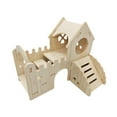 thumbnail image 5 of Bothyi Wooden Hamster Hideout House Rat Playground Small Pets Activity Toy Habitat Maze, 5 of 8