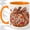 Orange, variant on Floral Pumpkin Fall 11oz Ceramic Mug with Gingham Bow Artwork Ceramic mug featuring a large floral pumpkin, red-orange blooms, berries, autumn leaves, and gingham bow