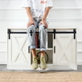 thumbnail image 3 of Dawn Whisper Decorative Wooden TV / Storage Cabinet with Two Sliding Barn Doors, White, 3 of 13