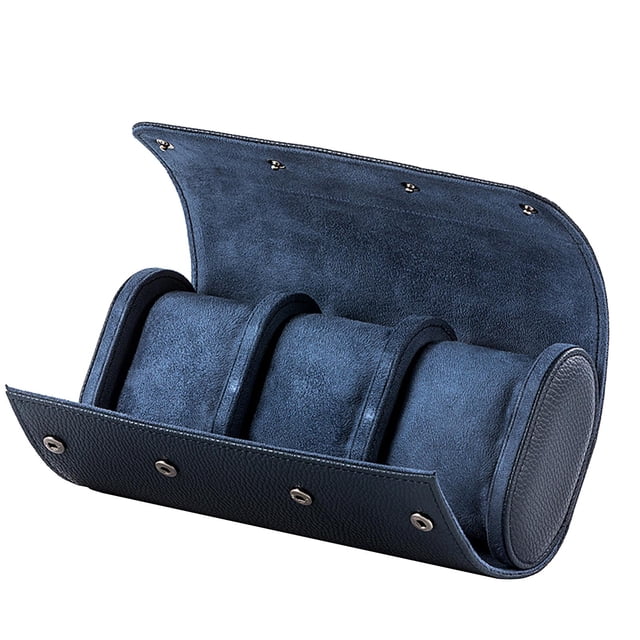 Estuche enrollable de viaje para relojes, organizador cilíndrico portátil de PU, estuche de almacenamiento para relojes de pulsera. 20x10x7cm
