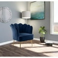 thumbnail image 2 of Meridian Furniture Jester Navy Velvet Accent Chair with Gold Iron Legs, 2 of 5