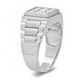 thumbnail image 2 of 925 Sterling Silver Italian Crafted 21mm Multi-Princess Cut CZ Square Face Ring, Size 12 + Bonus Cloth, 2 of 7