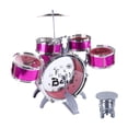 thumbnail image 1 of Juego de batería para niños CUTICAT violeta con Pedal taburete juguete de simulación de percusión, 1 of 8