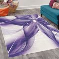 thumbnail image 2 of Abstract Decorative Rug, Geometrical Smoke Like Striped Huge Flower Floral Design Work of Art, Quality Carpet for Bedroom Dorm and Living Room, 6 Sizes, Dark Lavender, by Ambesonne, 2 of 4