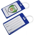 thumbnail image 1 of GFDYREE Bulk 100 Pack - Vivid Backpack ID Luggage Tags for Student Identification Cards - School Name Badge Holder for Backpacks - Business Card Size with Clear Insert Window by (Blue), 1 of 7