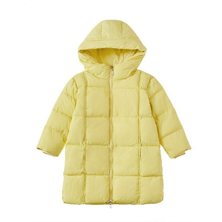 

nsendm Boys Fall Hooded Jacket Kids Toddler Baby Girls Boys Winter Warm Thick Solid Cotton Long Sleeve Jacket for Youth Boys Outerwear Yellow 6-7 Years