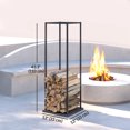 thumbnail image 2 of CoSoTower Porte-Bûches Extérieur, Support de Bûches Robuste, Rangement Vertical pour Cheminée, Capacité de 220 lbs, 13 Pouces x 13 Pouces x 43 Pouces, Noir, 2 of 7
