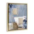 thumbnail image 3 of Stupell Industries Bathroom Blues Floral Scene Gold Framed Floater Canvas Wall Art design by Kim Allen, 31 x 25, 3 of 9