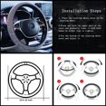 thumbnail image 4 of Car Bling Steering Wheel Cover for Women Girls, 15 Inch Universal Colorful Crystal Rhinestone Diamond Rainbow Bling Accessories Anti-Slip Wheel Protector, Black, 4 of 7