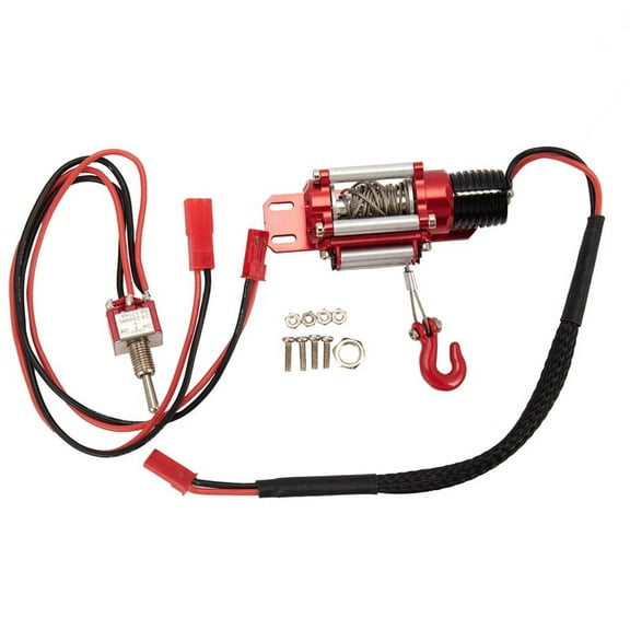 RC Car Metal Steel Wired Automatic Simulated Winch for 1/10 RC Crawler Car Axial TRX4 SCX10 90046 D90