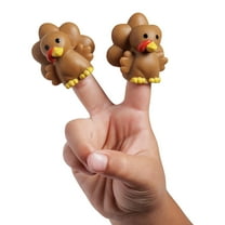 Fun Express 1 1/2" x 1 1/2" Vinyl Thanksgiving Turkey Finger Puppets - 24 Piece
