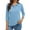 7# Sky Blue, variant on New 3/4 Sleeve Polo Shirts Women V Neck Collared Tees Loose Casual Business Tops Summer Army Green 3XL