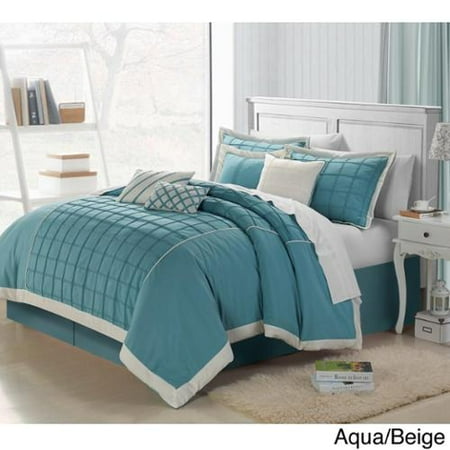 Rhodes 8-piece Embroidered Comforter Set Aqua/Beige - King - Walmart.com