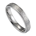 thumbnail image 1 of Becaristey Fashion Ring Personalized Sparkling Matte Surface Rings Jewelry Dressing Up Accessory Wedding Party Daily Working Silver 4MM, 1 of 6