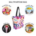 thumbnail image 7 of FORMRS Womens Canvas Tote Bag with Zipper Inner Pocket Shoulder Handbag, Purple Colorful Circles, 7 of 7
