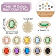 thumbnail image 3 of 20 Pcs Sew on Rhinestone Mixed Color Oval Acrylic Crystal Rhinestones with Golden Plated Alloy Settings Shiny Flower Gemstone for Clothing Garment Crafts, 3 of 6
