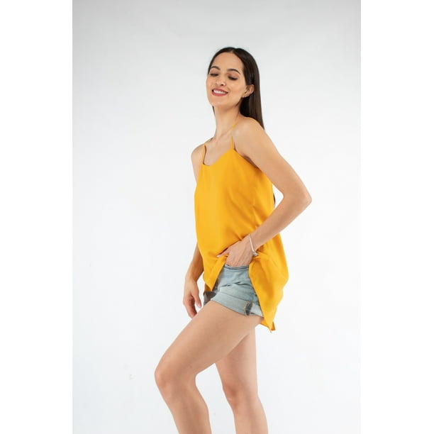 Blusa amarilla de tirantes AMAD Casual para mujer Talla S