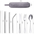 thumbnail image 2 of Juego de Cubiertos U Chef utensilios para mesa portátil con estuche impermeable color plateado de acero inoxidable, 2 of 7