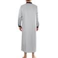 thumbnail image 3 of CAMISA DE NOCHE SATINADA INSPIRE CHIC PARA HOMBRES DE MANGAS LARGAS CON CUELLO CERRADO, VESTIDO DE SUEÑO, ROPA DE NOCHE GRIS TAMAÑO S, 3 of 5