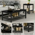 thumbnail image 5 of MIERES Living Room Coffee Table Set, Coffee Table and Side Table Combination, Metal Frame Coffee Table Set, Suitable for Living Rooms, Apartments, Offices, Black, 5 of 12
