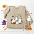 thumbnail image 5 of BVOFAR Halloween Sweatshirts for Women Plus Size Ghost Graphic Pullovers Fall Going Out Round Neck Long Sleeve Sweater Tops Halloween Costumes Khaki XXL, 5 of 5