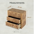 thumbnail image 2 of COZAYH Burl Finish 3 Drawer Nightstand, Rustic Farmhouse Dresser with Metal Handles, Vintage Accent Wood Storage Bedside Table for Bedroom, Fully Assembled, Brown, 2 of 7