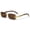 Brown, variant on Clear Hip Hop Sunglasses Gold Frame Square Quevo Migos Buffs Rimless