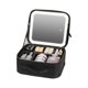 thumbnail image 1 of Travel makeup bag with LED mirror, adjustable dividers and toiletry bag in black, 1 of 5