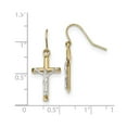 thumbnail image 2 of 10k Two-tone Polished Crucifix Earrings - .9 Grams - Measures 28.7x11.72mm Wide, 2 of 2