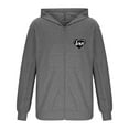 thumbnail image 5 of Mrmaere Men's Hooded Jacket Full-Zip Cut-Out Sleeve Graphic Print Stylish Casual Outerwear for Daily & Leisure Gray L, 5 of 6