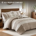 thumbnail image 2 of 5-Piece King Comforter 5pcs Set,Taupe, 2 of 21