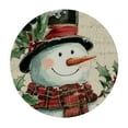 thumbnail image 4 of Autua Snowman Christmas Holly Round Tablecloth Stain-Resistant 100% Polyester 46"-50, 4 of 8