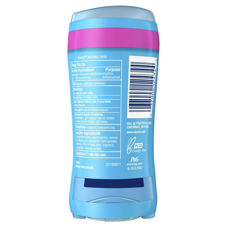 Secret Invisible Solid Antiperspirant and Deodorant, Spring Breeze